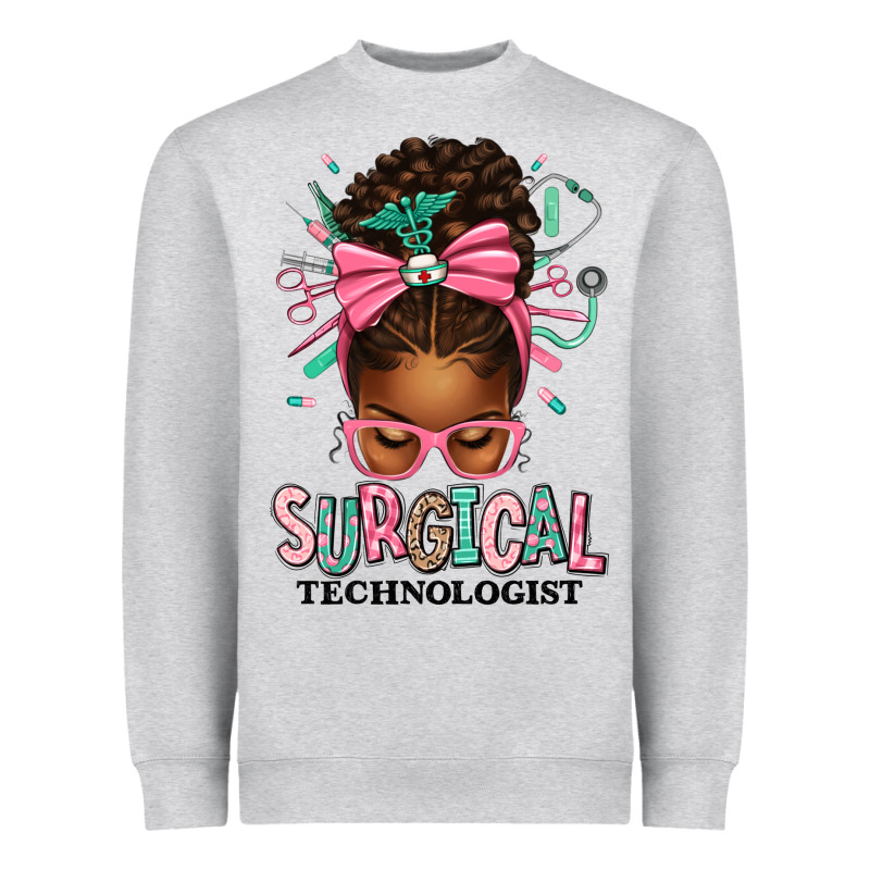 Surgical Technologist Afro Messy Bun Heavyweight Sweatshirt by texasbilliewilder | Teevron