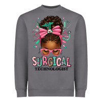Storm Surgical Technologist Afro Messy Bun Heavyweight Sweatshirt - texasbilliewilder