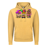 Vintage Mustard Mardi Gras Gnomies Cakes Flowers And Balloon Vintage Hoodie - BundleAndBundleShop