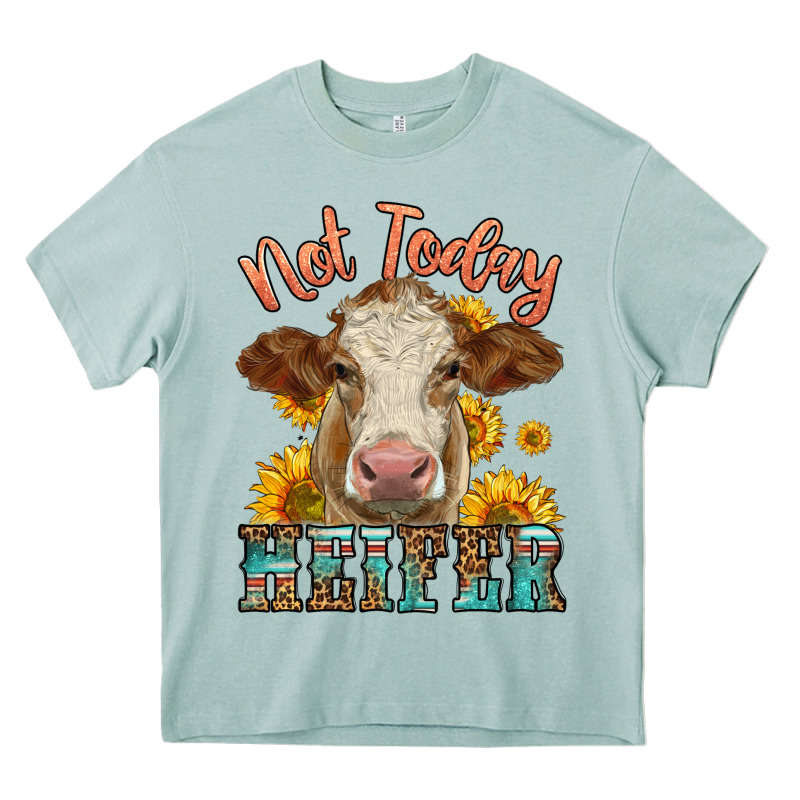 Heifer With Sunflowers Heavy Core Tee by LillyAllenDesigns | Teevron