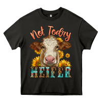 Asphalt heifer with sunflowers Heavy Core Tee - LillyAllenDesigns