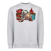 Heather Grey Football coffee cups Heavyweight Sweatshirt - NancyCooperArtShop