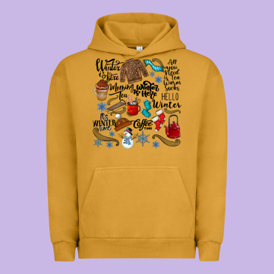 Winter Festive Essentials Urban Hoodie Designed By Cowhidedigitalart