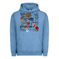 Pigment Pebble Blue winter festive essentials Urban Hoodie - CowhideDigitalArt