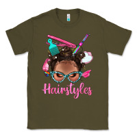 Army Green Afro Bantu Knots Hairstyles Messy Bun With Clasp Bbs Classic Tee - BundleAndBundleShop