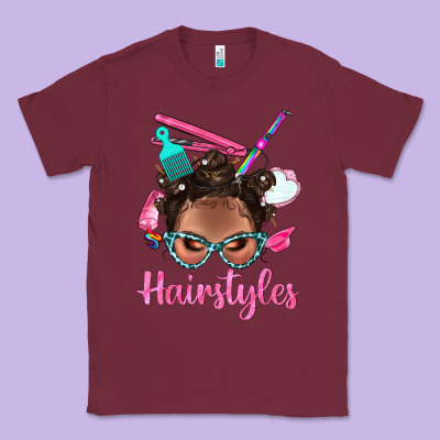 Afro Bantu Knots Hairstyles Messy Bun With Clasp Bbs Classic Tee Designed By Bundleandbundleshop