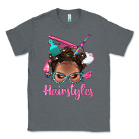 Charcoal Heather Afro Bantu Knots Hairstyles Messy Bun With Clasp Bbs Classic Tee - BundleAndBundleShop