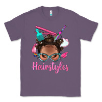 Lavender Afro Bantu Knots Hairstyles Messy Bun With Clasp Bbs Classic Tee - BundleAndBundleShop