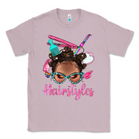 Lilac Afro Bantu Knots Hairstyles Messy Bun With Clasp Bbs Classic Tee - BundleAndBundleShop