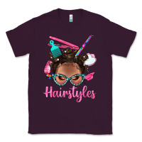 Plum Afro Bantu Knots Hairstyles Messy Bun With Clasp Bbs Classic Tee - BundleAndBundleShop