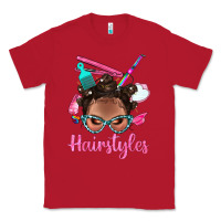 Red Afro Bantu Knots Hairstyles Messy Bun With Clasp Bbs Classic Tee - BundleAndBundleShop