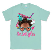 Seafoam Afro Bantu Knots Hairstyles Messy Bun With Clasp Bbs Classic Tee - BundleAndBundleShop