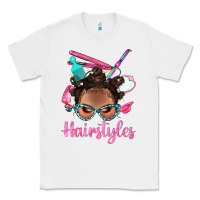 White Afro Bantu Knots Hairstyles Messy Bun With Clasp Bbs Classic Tee - BundleAndBundleShop