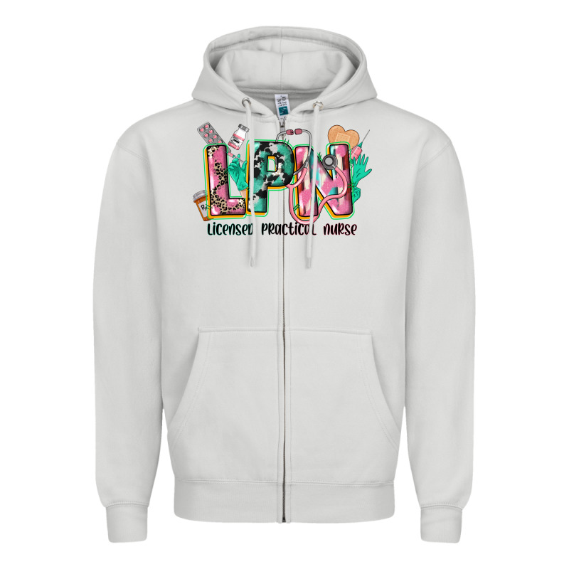 Licensed Practical Nurse Zipper Hoodie by CowGirlArtShop | Teevron