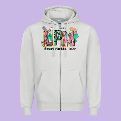 Licensed Practical Nurse Zipper Hoodie Designed By Cowgirlartshop