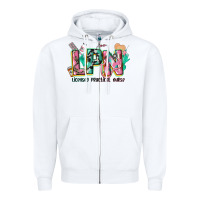 White licensed practical nurse Zipper Hoodie - CowGirlArtShop