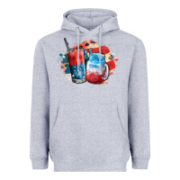 Heather Grey Red white and blue slushy cocktail Heavyweight Hoodie - FaDigitalArtStudio