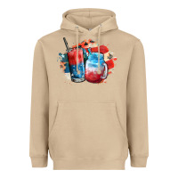 Mushroom Red white and blue slushy cocktail Heavyweight Hoodie - FaDigitalArtStudio