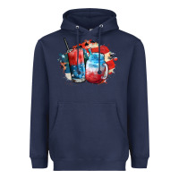 Navy Red white and blue slushy cocktail Heavyweight Hoodie - FaDigitalArtStudio
