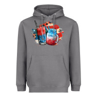 Storm Red white and blue slushy cocktail Heavyweight Hoodie - FaDigitalArtStudio
