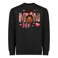 Afro Messy Bun Mom Life Heavyweight Sweatshirt | Teevron