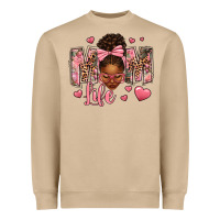 Mushroom Afro Messy Bun Mom Life Heavyweight Sweatshirt - texasbilliewilder