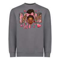 Storm Afro Messy Bun Mom Life Heavyweight Sweatshirt - texasbilliewilder