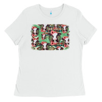 White baby cow floral aztec background Ladies Tee - Jasminsmagicworld