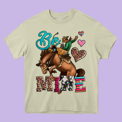 Be Mine Cowboy Rodeo Valentines Day Heavy Core Tee Designed By Jasminsmagicworld