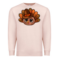 Pale Pink turkey and leopard pattern and thanksgiving hat bbs Premium Sweatshirt - BundleAndBundleShop