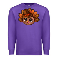 Purple turkey and leopard pattern and thanksgiving hat bbs Premium Sweatshirt - BundleAndBundleShop