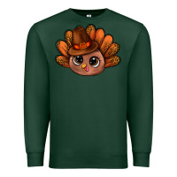 Sports Green turkey and leopard pattern and thanksgiving hat bbs Premium Sweatshirt - BundleAndBundleShop