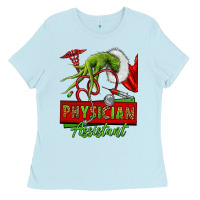 Baby Blue christmas character hand physician assistant Ladies Tee - NancyCooperArtShop