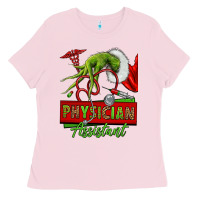 Bubblegum Pink christmas character hand physician assistant Ladies Tee - NancyCooperArtShop