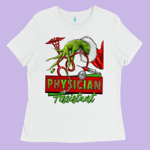 Christmas Character Hand Physician Assistant Ladies Tee Designed By Nancycooperartshop