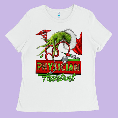 Christmas Character Hand Physician Assistant Ladies Tee Designed By Nancycooperartshop