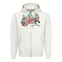 Oatmeal Heather Blessed Nurse Zipper Hoodie - CowGirlArtShop