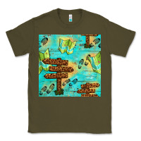 Army Green Wooden Signboard And Gamping Map Seamless Pattern Classic Tee - BundleAndBundleShop