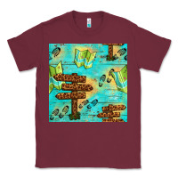 Burgundy Wooden Signboard And Gamping Map Seamless Pattern Classic Tee - BundleAndBundleShop