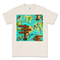 Natural Wooden Signboard And Gamping Map Seamless Pattern Classic Tee - BundleAndBundleShop