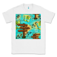 White Wooden Signboard And Gamping Map Seamless Pattern Classic Tee - BundleAndBundleShop