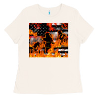 Bone firefighter thin red lin Ladies Tee - LillyAllenDesigns