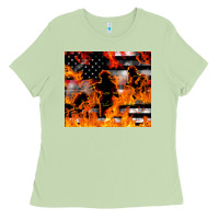 Matcha firefighter thin red lin Ladies Tee - LillyAllenDesigns