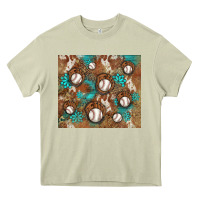 Mossy baseball turquoise gemstones western patterns Heavy Core Tee - BarkalooDesign