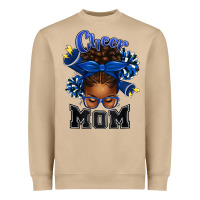 Cheer Mom Afro Messy Bun Heavyweight Sweatshirt | Teevron