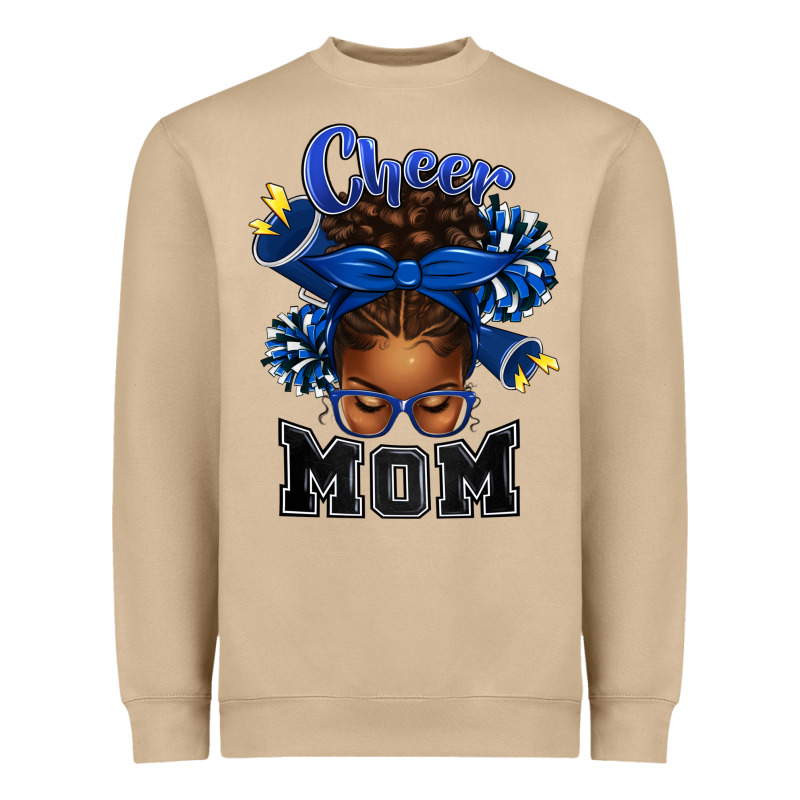 Cheer Mom Afro Messy Bun Heavyweight Sweatshirt by texasbilliewilder | Teevron