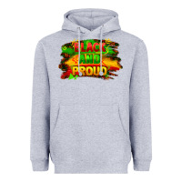 Heather Grey black and proud Heavyweight Hoodie - FaDigitalArtStudio