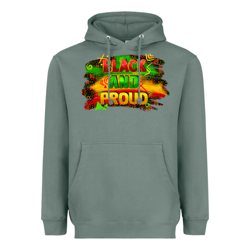 Black And Proud Heavyweight Hoodie by FaDigitalArtStudio | Teevron