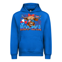 Cobalt moo rica Urban Hoodie - CowhideDigitalArt