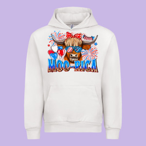 Moo Rica Urban Hoodie Designed By Cowhidedigitalart